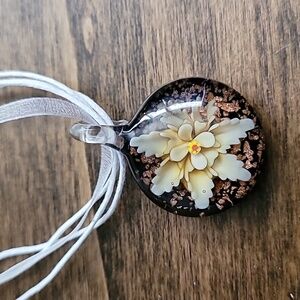 Glass flower pendant